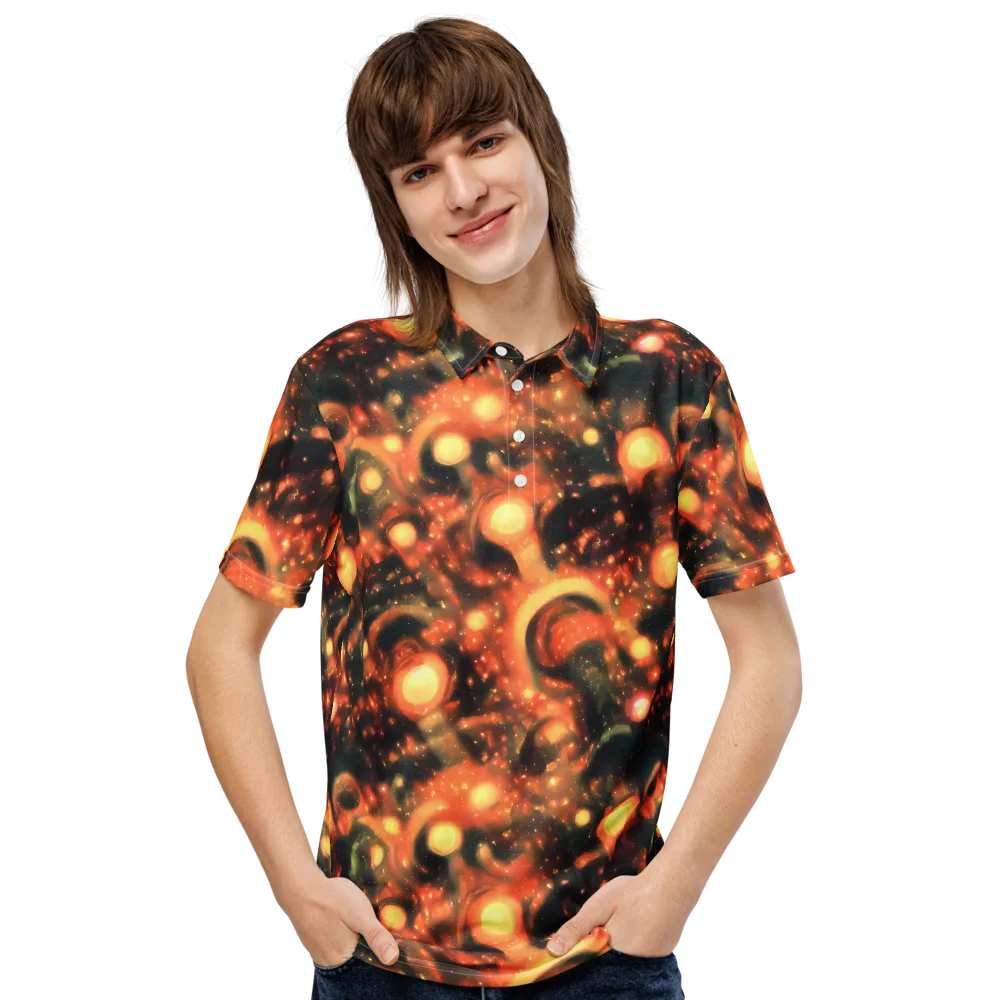 Volcanic Halo on Men's Slim Fit Polo Shirt — Front