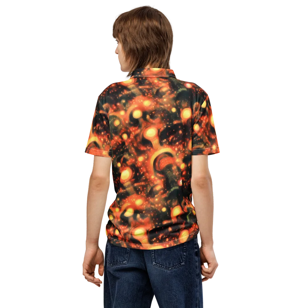 Volcanic Halo on Men's Slim Fit Polo Shirt — Back