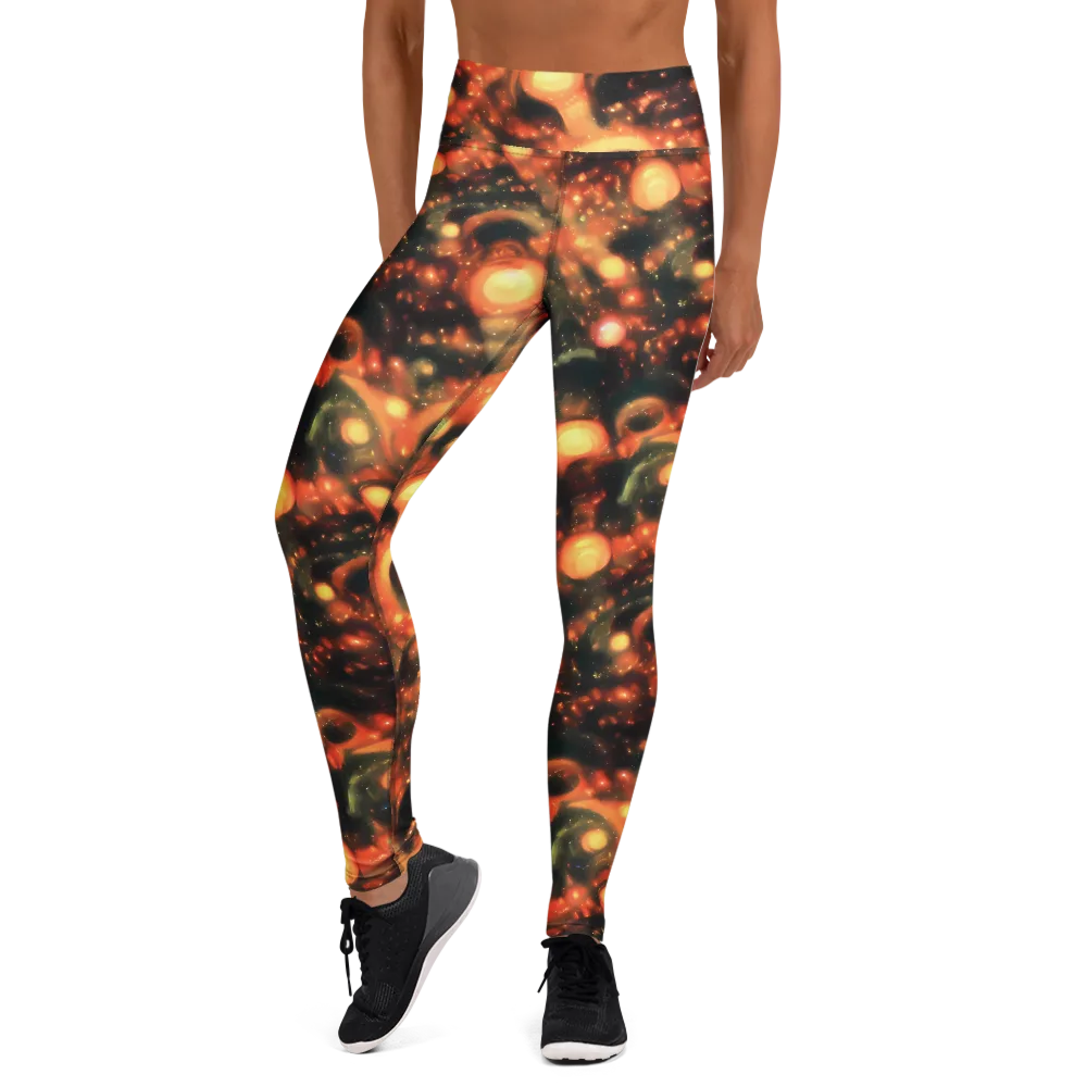 Volcanic Halo on Yoga Leggings — Front