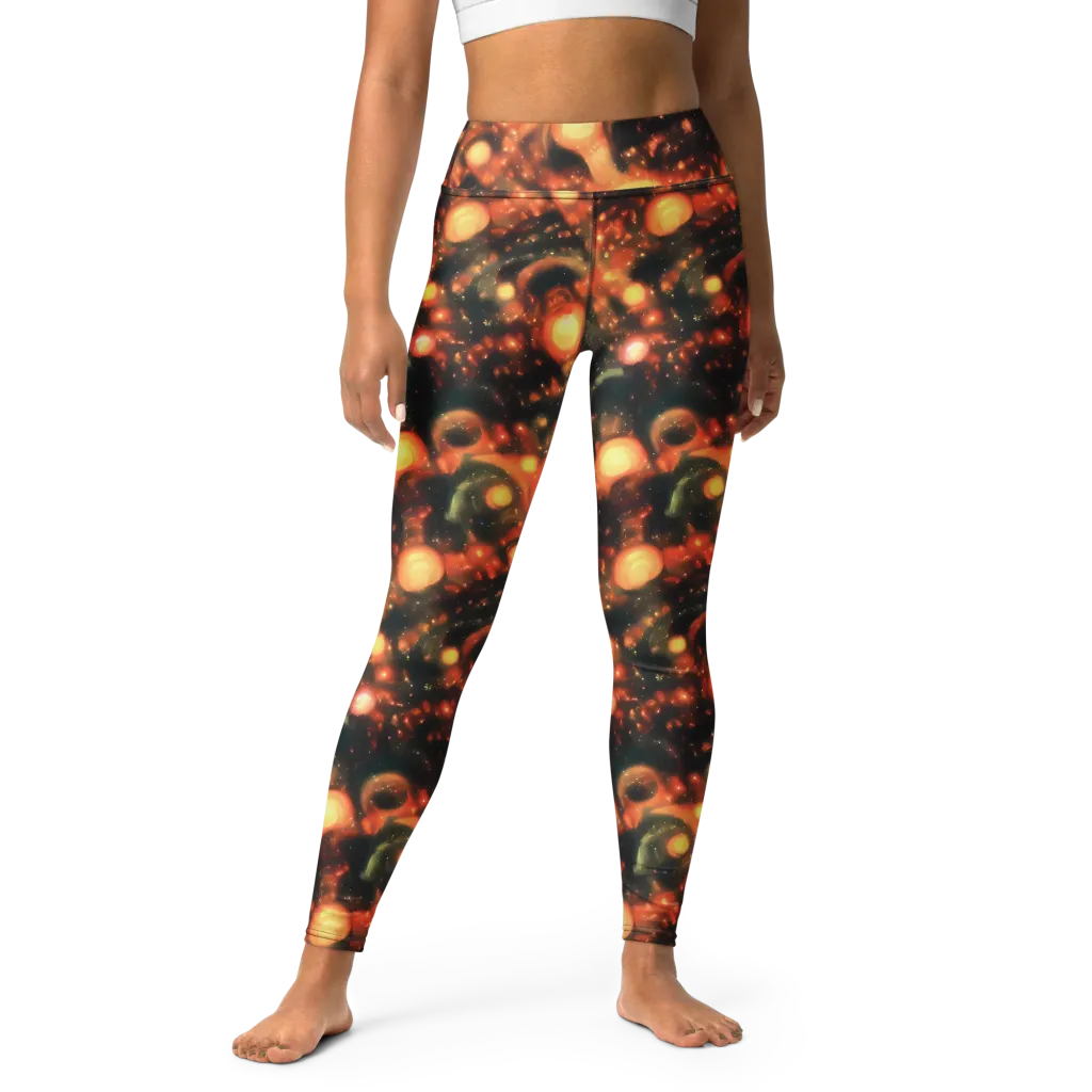 Volcanic Halo on Yoga Leggings — Front