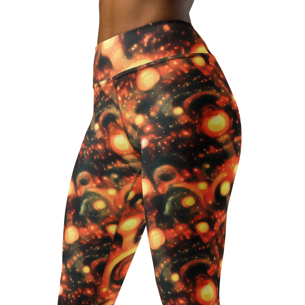 Volcanic Halo on Yoga Leggings — Left Front