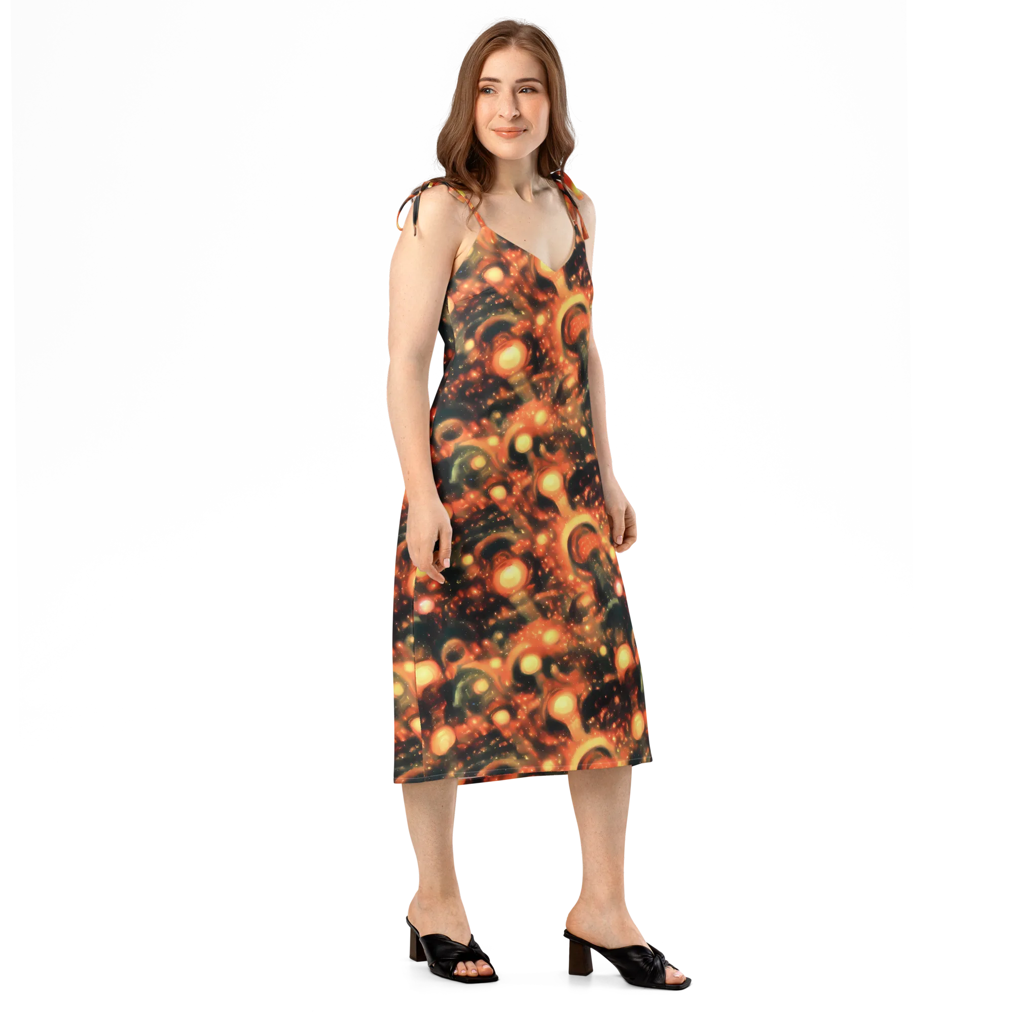 Volcanic Halo on Slip Dress — Right Front
