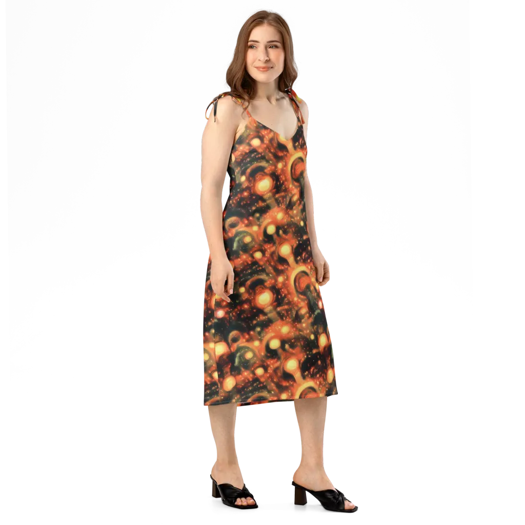 Volcanic Halo on Slip Dress — Right Front