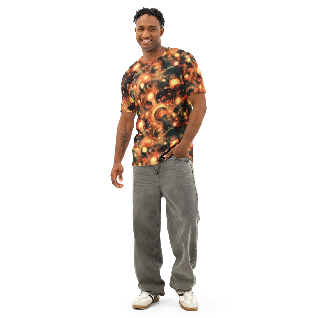 Volcanic Halo on Men's Cotton Crew Neck T-Shirt — Front