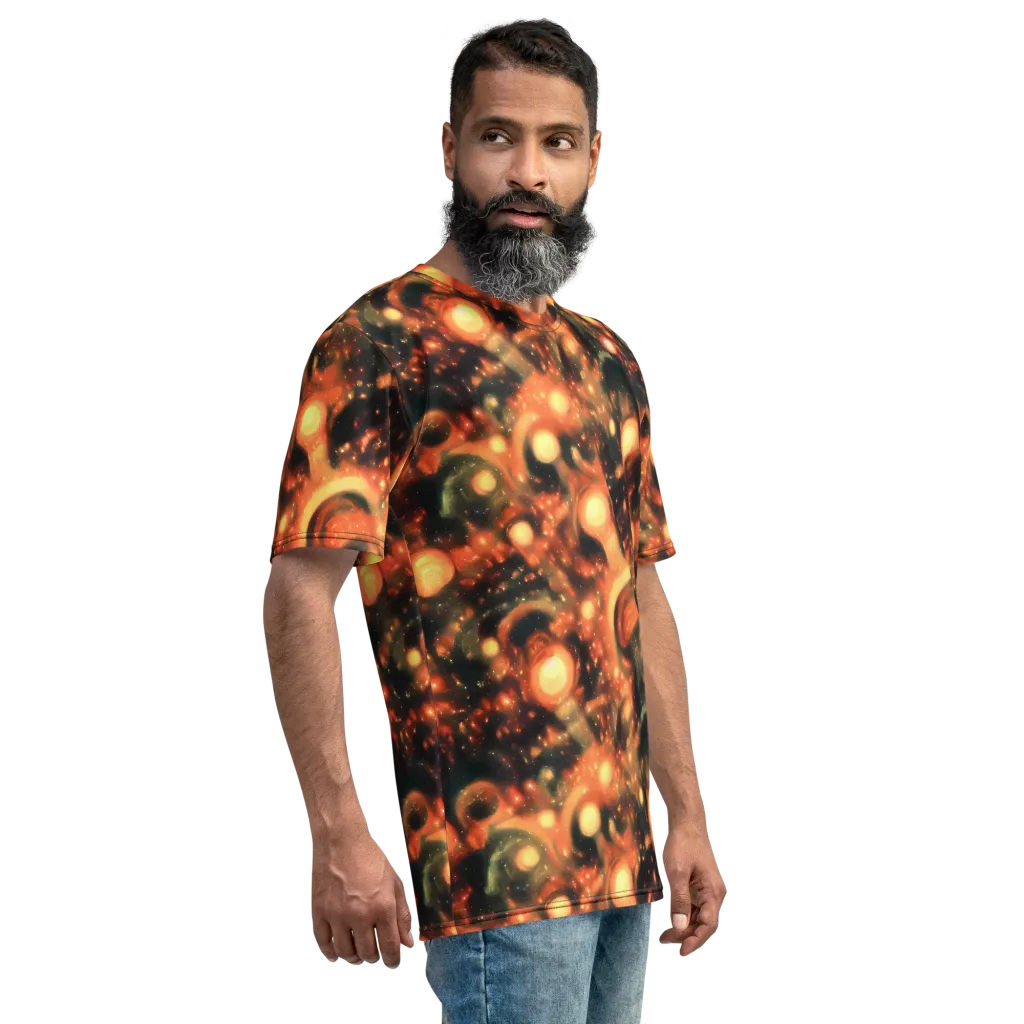 Volcanic Halo on Men's Crew Neck T-Shirt — Right