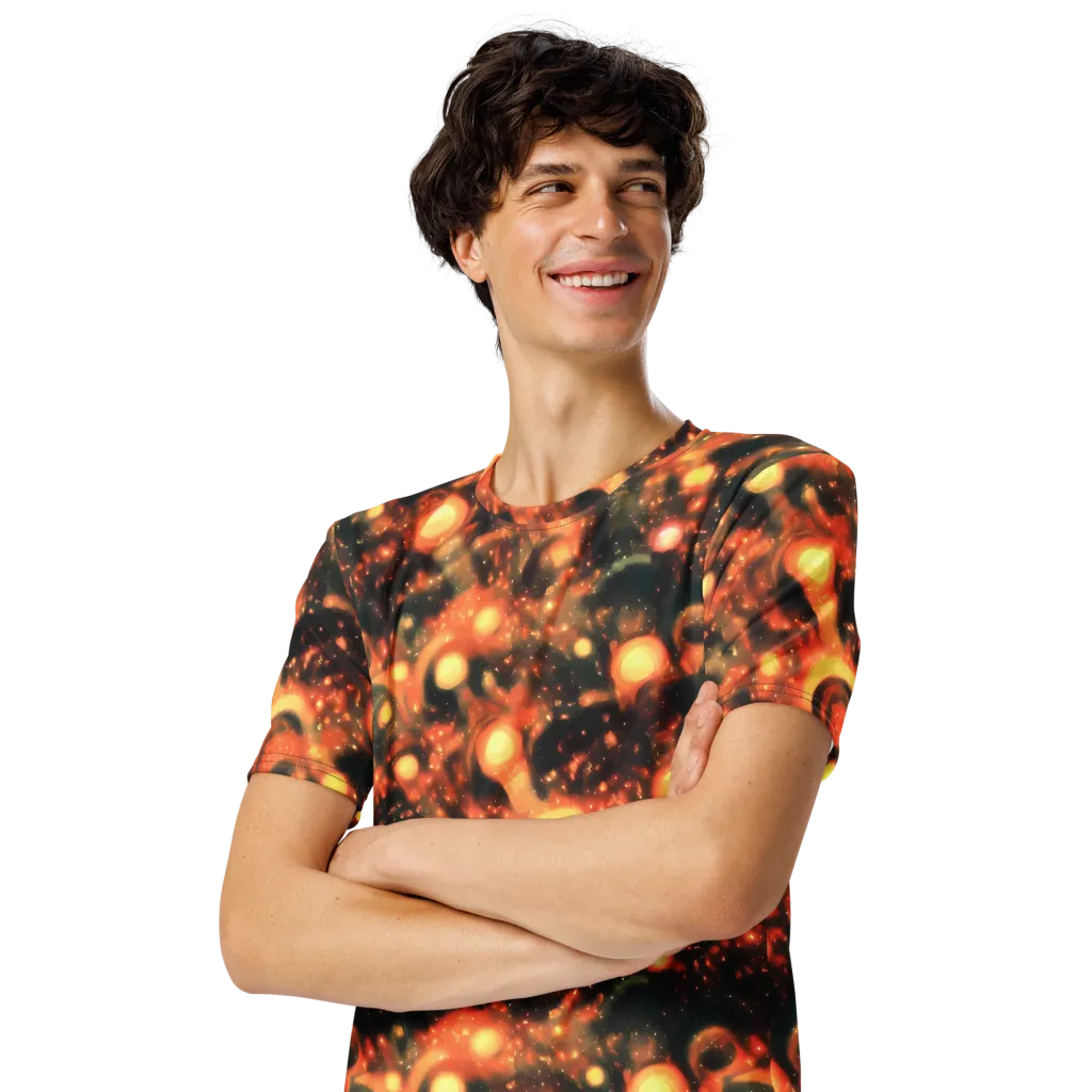 Volcanic Halo on Men's Crew Neck T-Shirt — Left Front