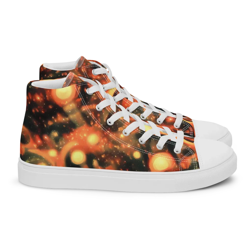 Volcanic Halo on Women's High Top Canvas Shoes — Right
