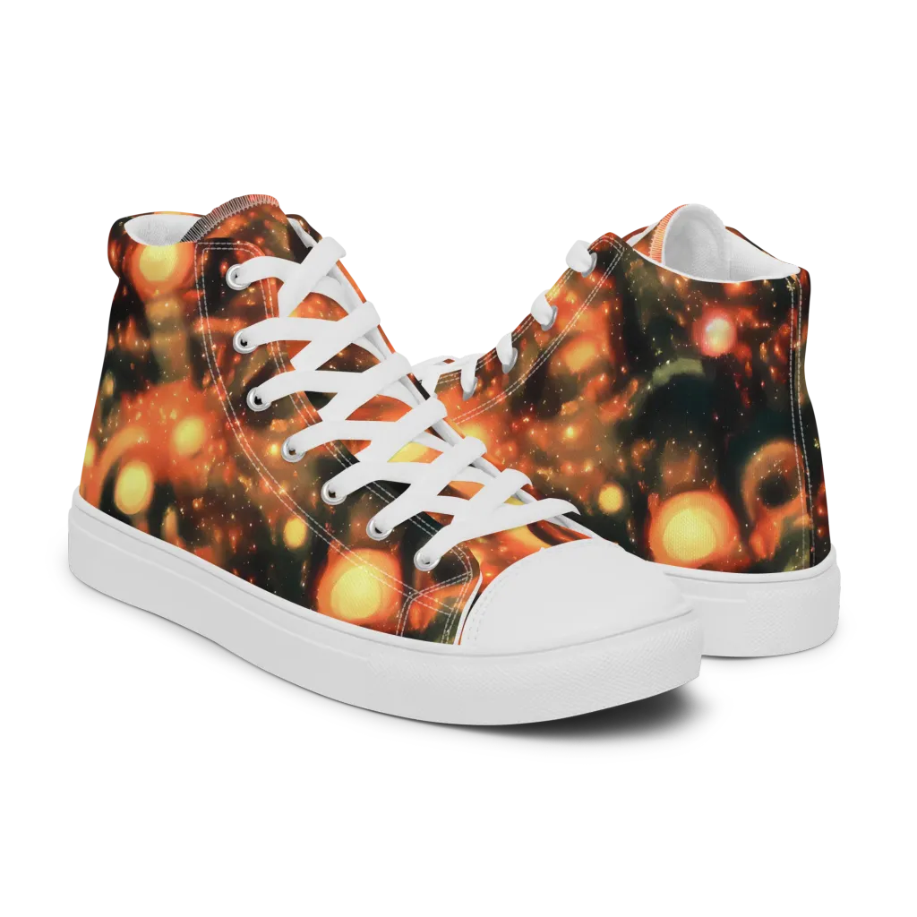 Volcanic Halo on Women's High Top Canvas Shoes — Right