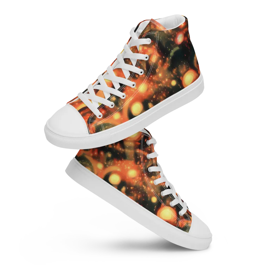 Volcanic Halo on Women's High Top Canvas Shoes — Front