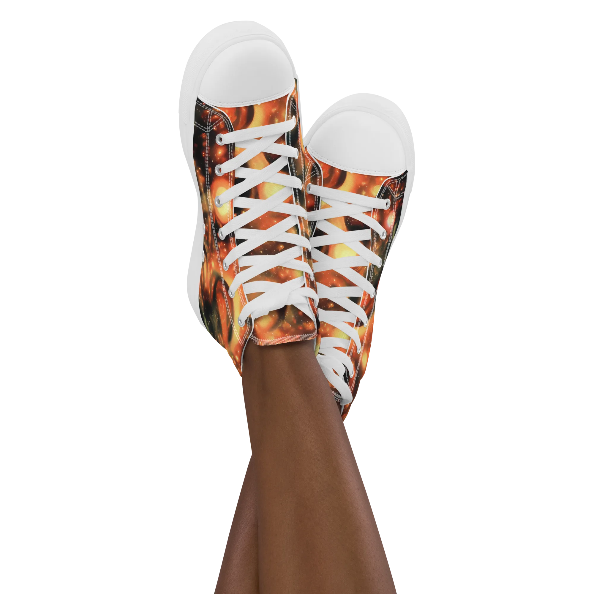 Volcanic Halo on Women's High Top Canvas Shoes — Front