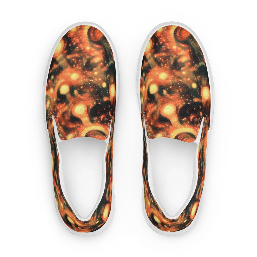 Volcanic Halo on Men's Slip-On Canvas Shoes — Front