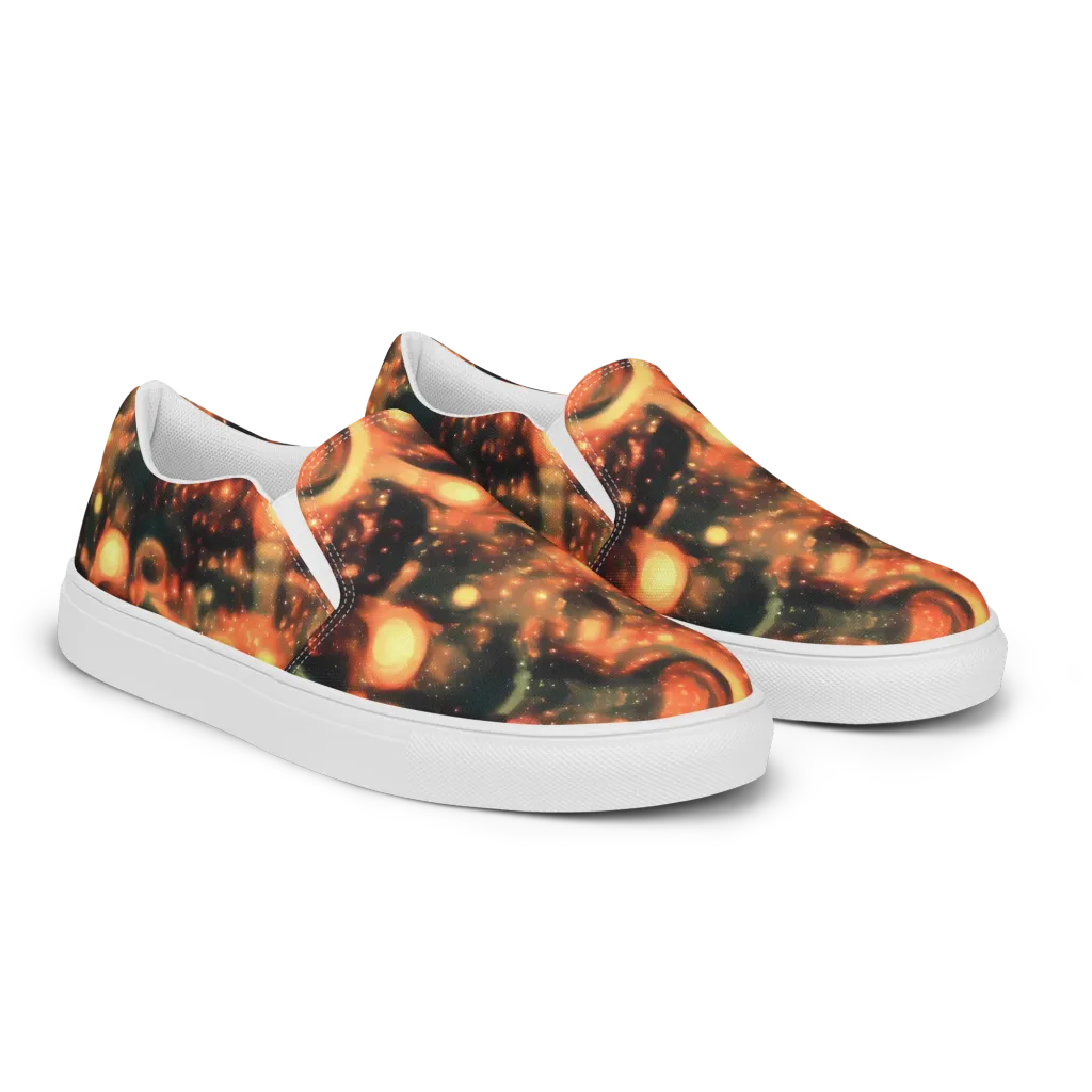 Volcanic Halo on Women's Slip-On Canvas Shoes — Right Front