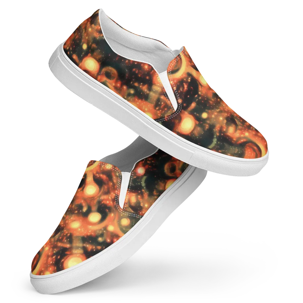 Volcanic Halo on Women's Slip-On Canvas Shoes — Front