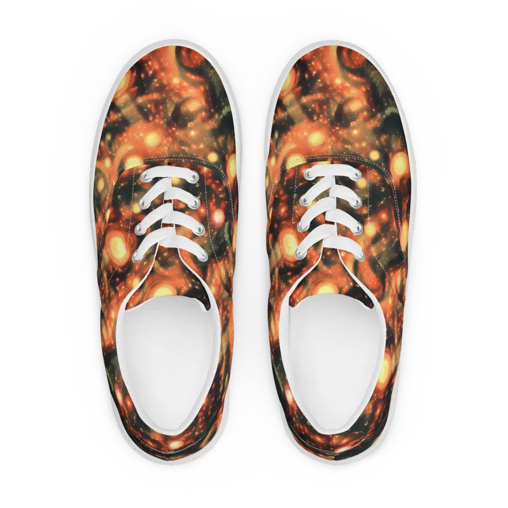 Volcanic Halo on Men's Lace-Up Canvas Shoes — Front