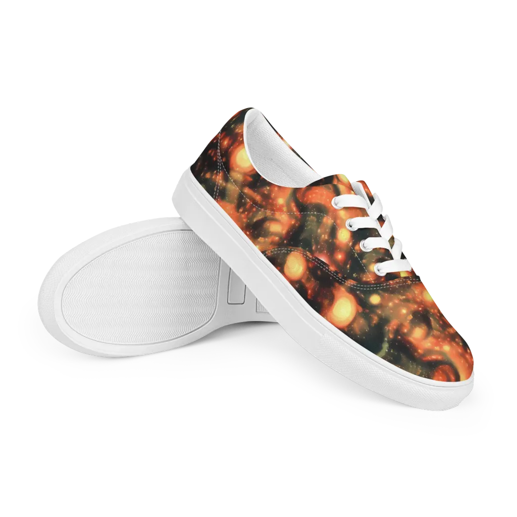 Volcanic Halo on Men's Lace-Up Canvas Shoes — Right Front