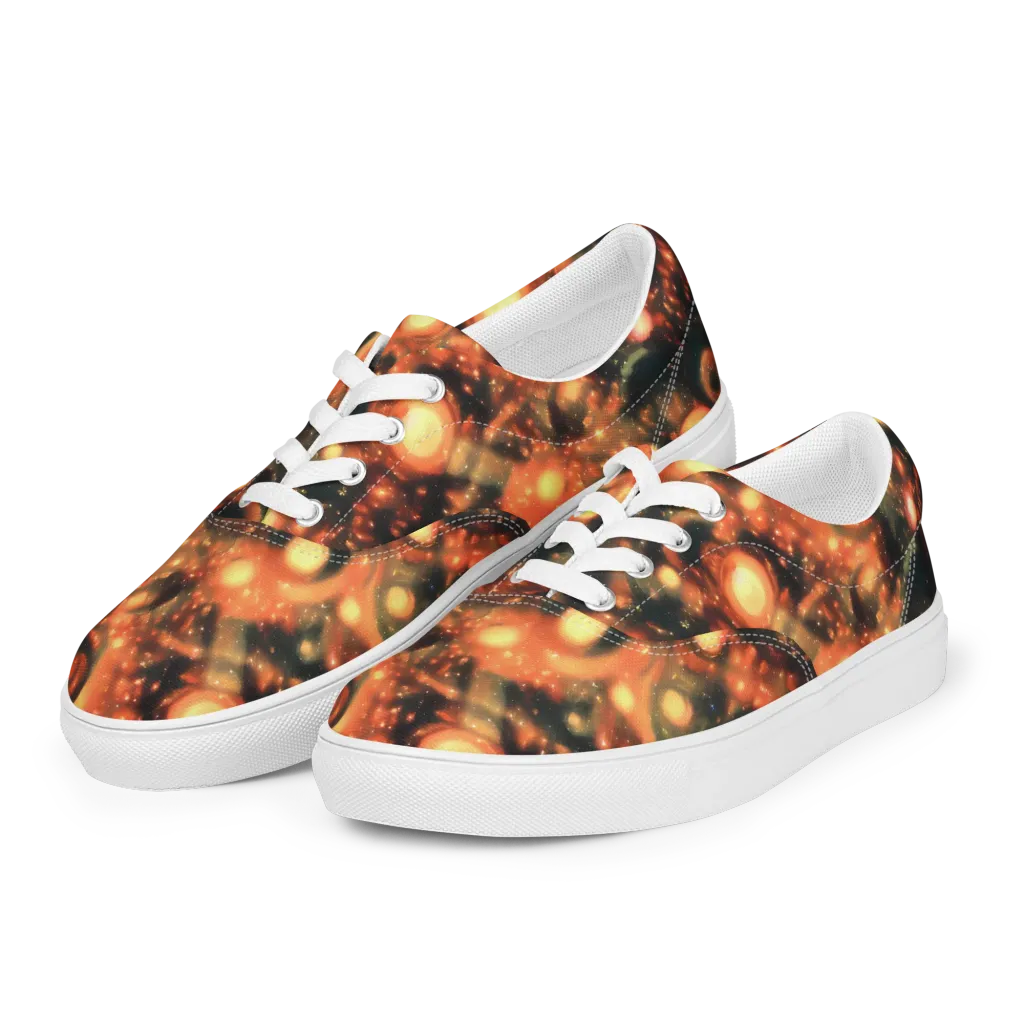 Volcanic Halo on Men's Lace-Up Canvas Shoes — Left Front