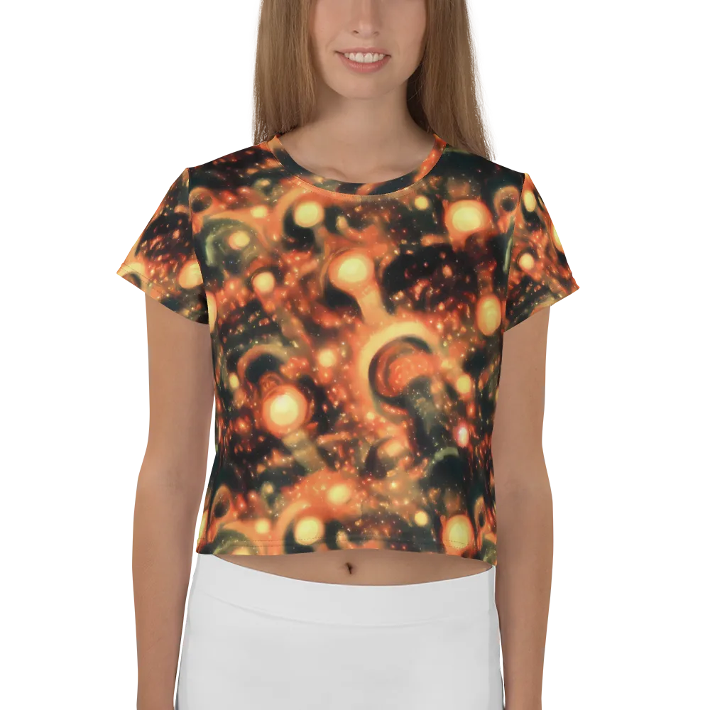 Volcanic Halo on Crop Tee — Front