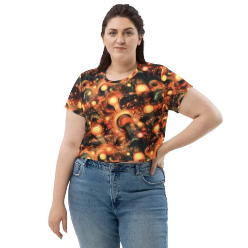 Volcanic Halo on a Crop Tee