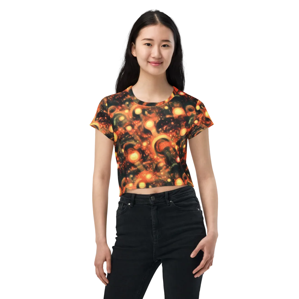Volcanic Halo on Crop Tee — Front