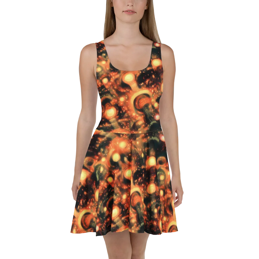 Volcanic Halo on Skater Dress — Front