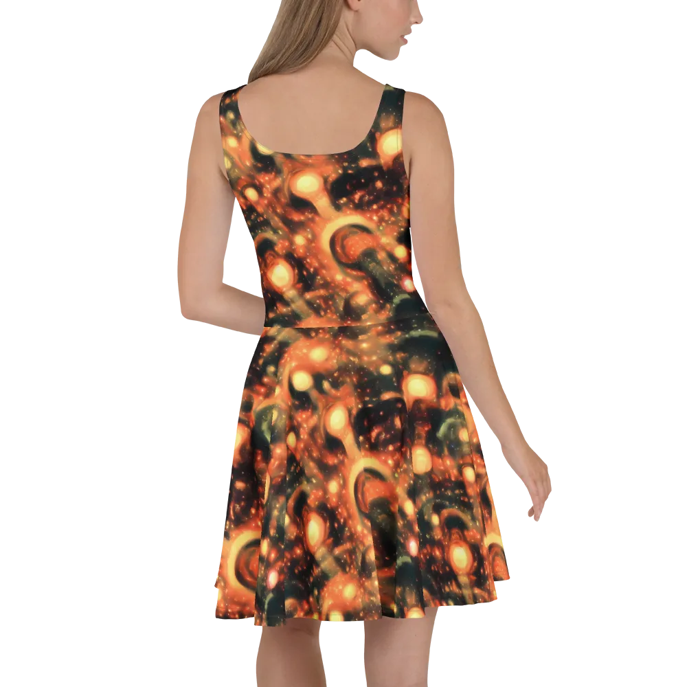 Volcanic Halo on Skater Dress — Back