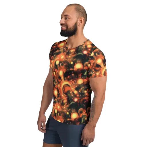 Volcanic Halo on a Men's Athletic T-Shirt