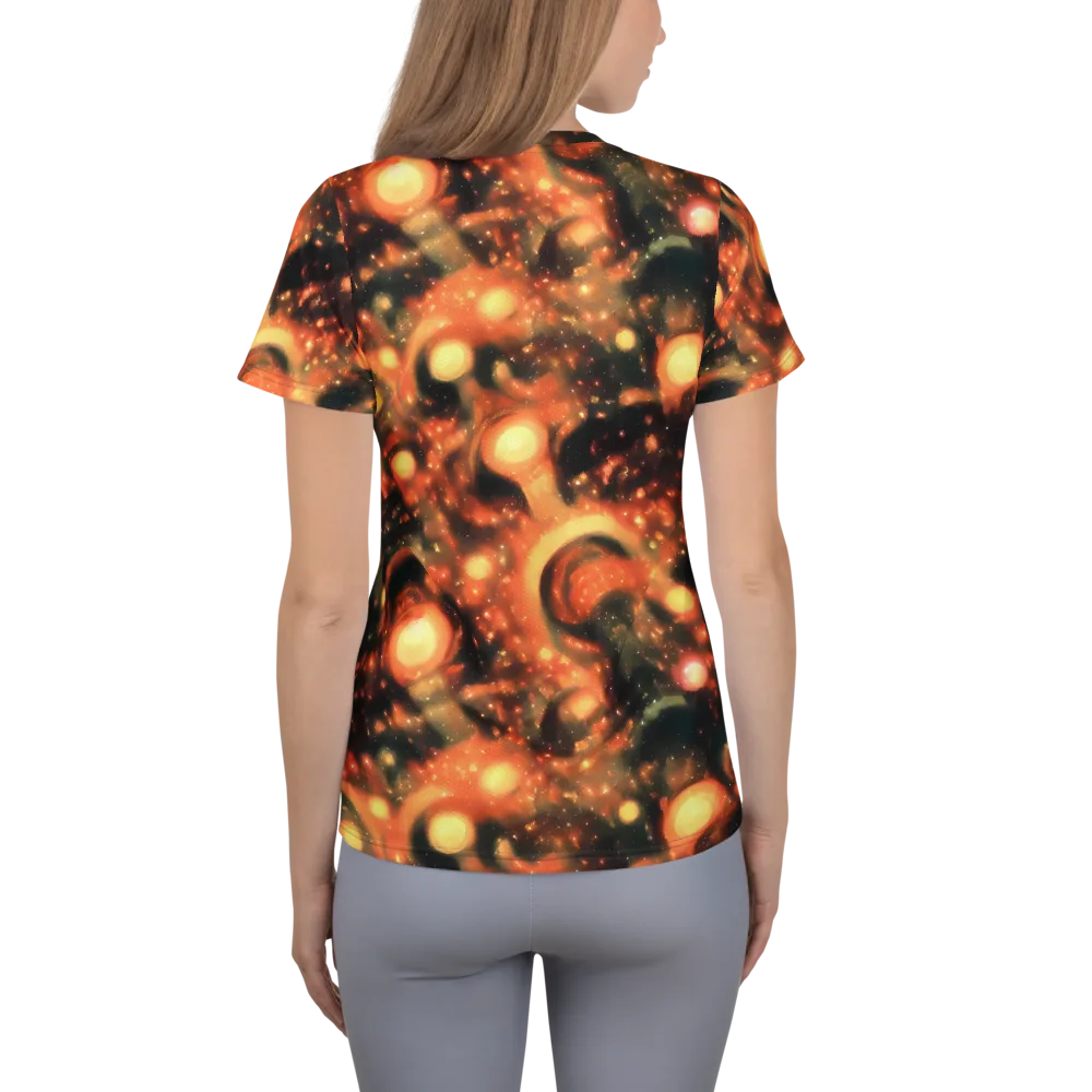 Volcanic Halo on Women's Athletic T-Shirt — Back