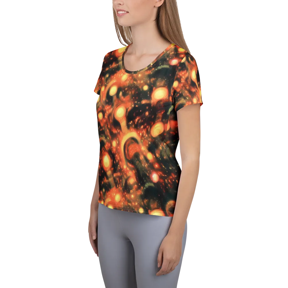 Volcanic Halo on Women's Athletic T-Shirt — Left