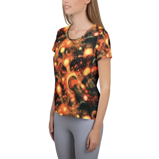 Volcanic Halo on a Women's Athletic T-Shirt