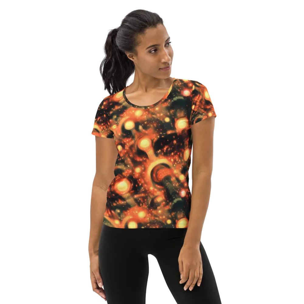 Volcanic Halo on Women's Athletic T-Shirt — Front