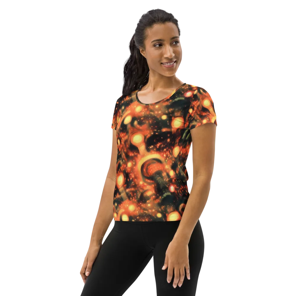 Volcanic Halo on Women's Athletic T-Shirt — Left
