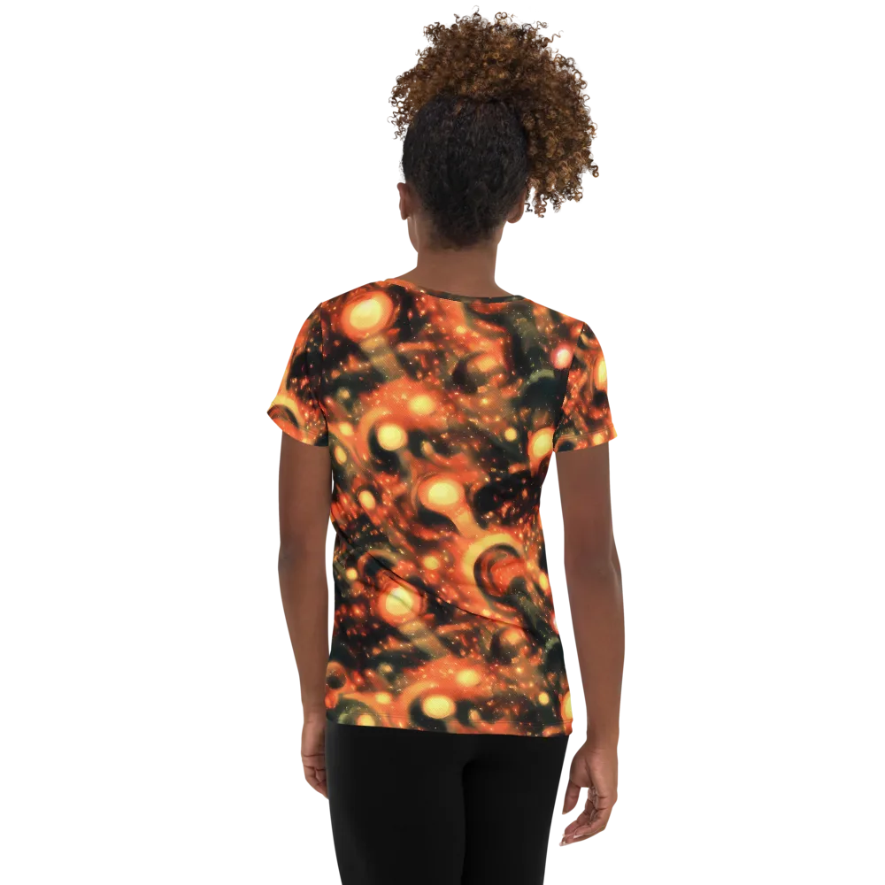 Volcanic Halo on Women's Athletic T-Shirt — Back