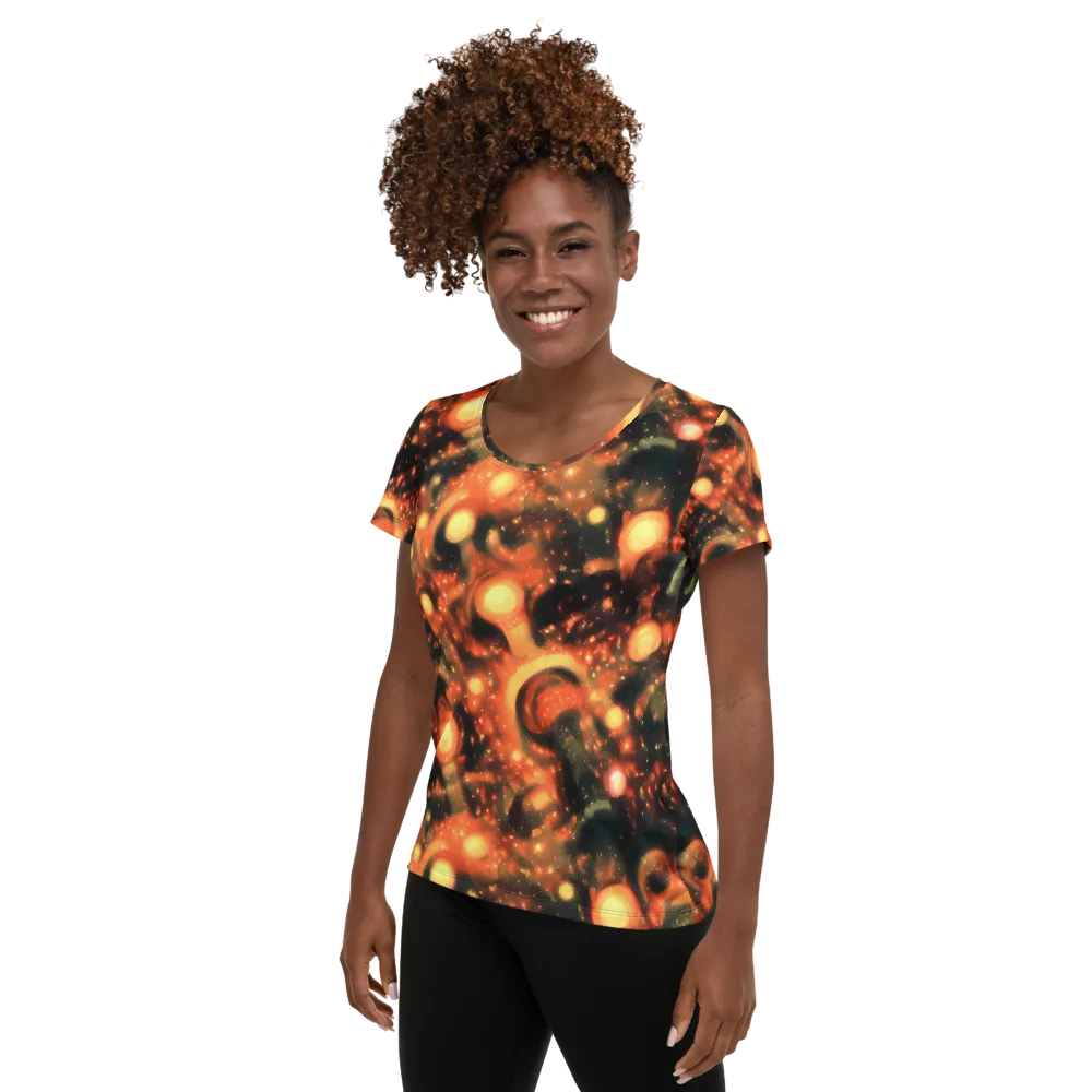 Volcanic Halo on Women's Athletic T-Shirt — Left
