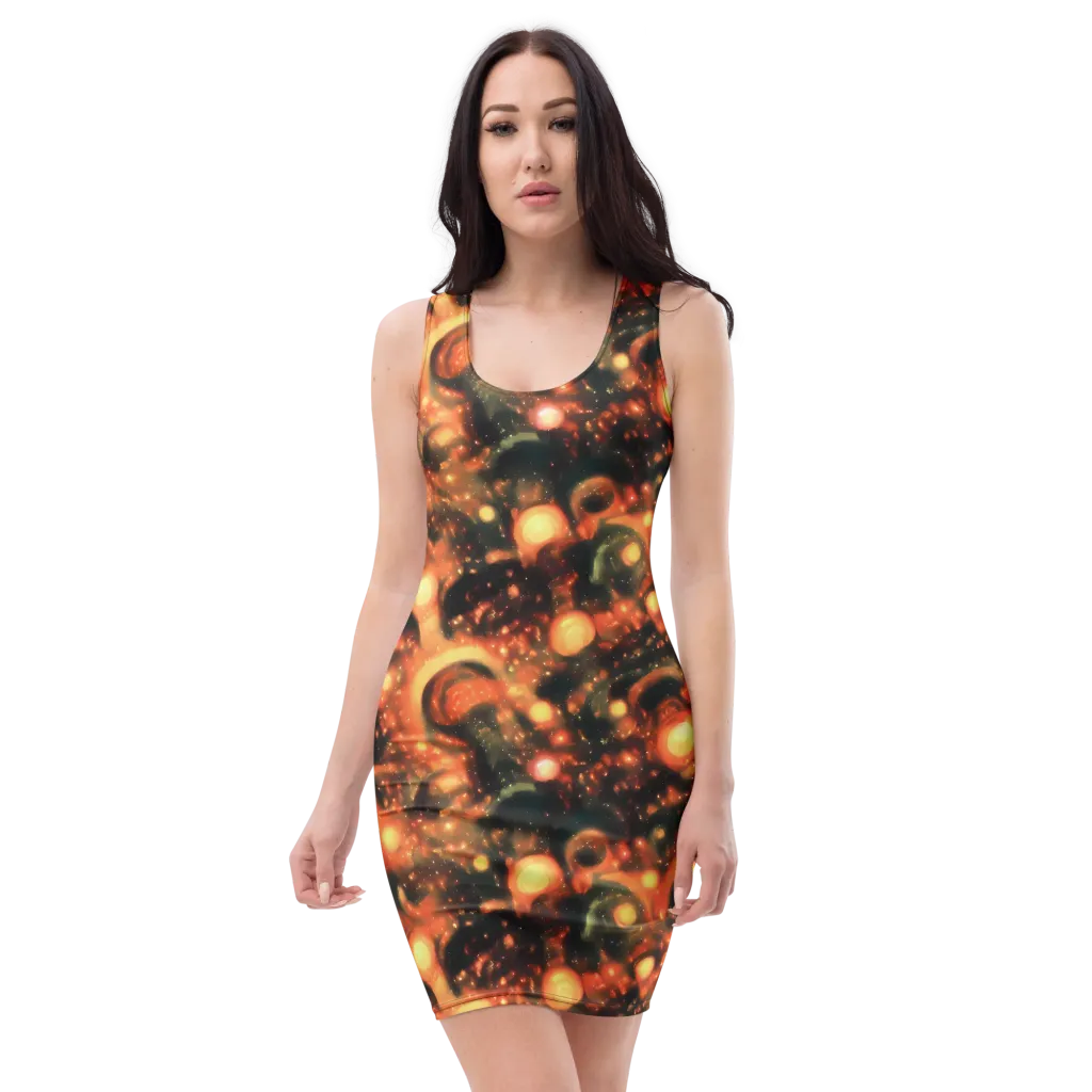 Volcanic Halo on Bodycon Dress — Front