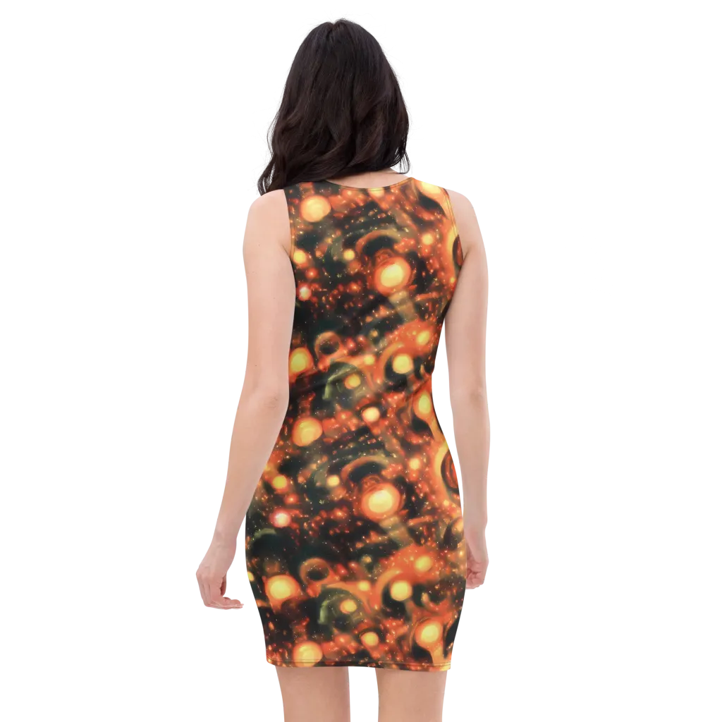 Volcanic Halo on Bodycon Dress — Back