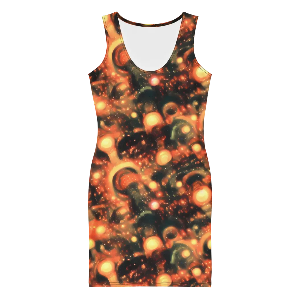 Volcanic Halo on Bodycon Dress — Front