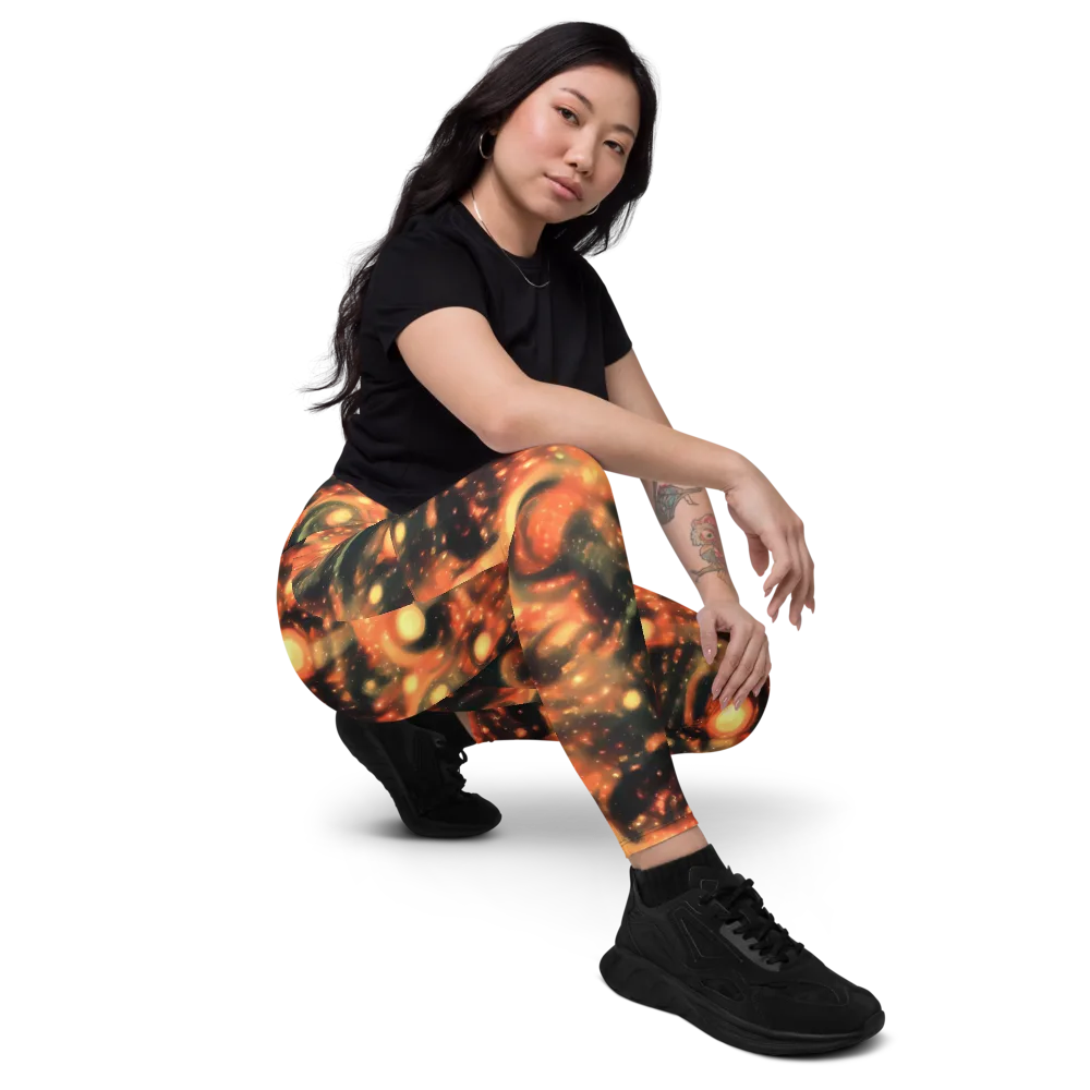 Volcanic Halo on Leggings with Pockets — Right Front