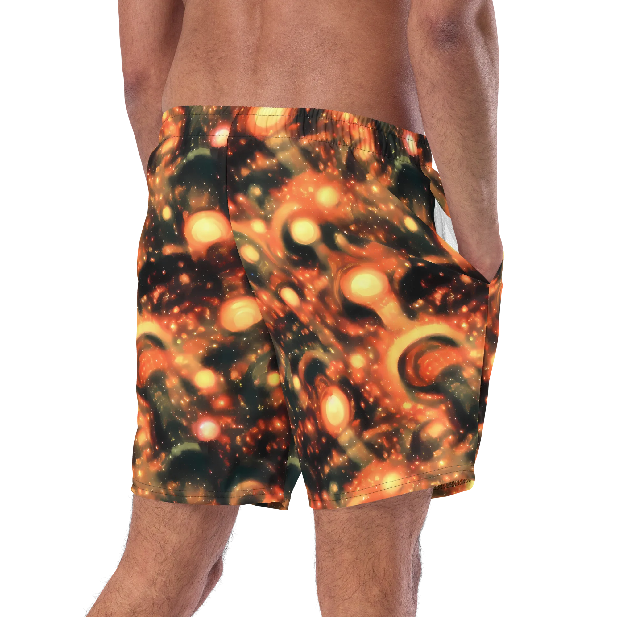 Volcanic Halo on Swim Trunks — Right Back