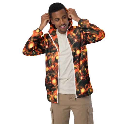 Volcanic Halo on a Men's Windbreaker