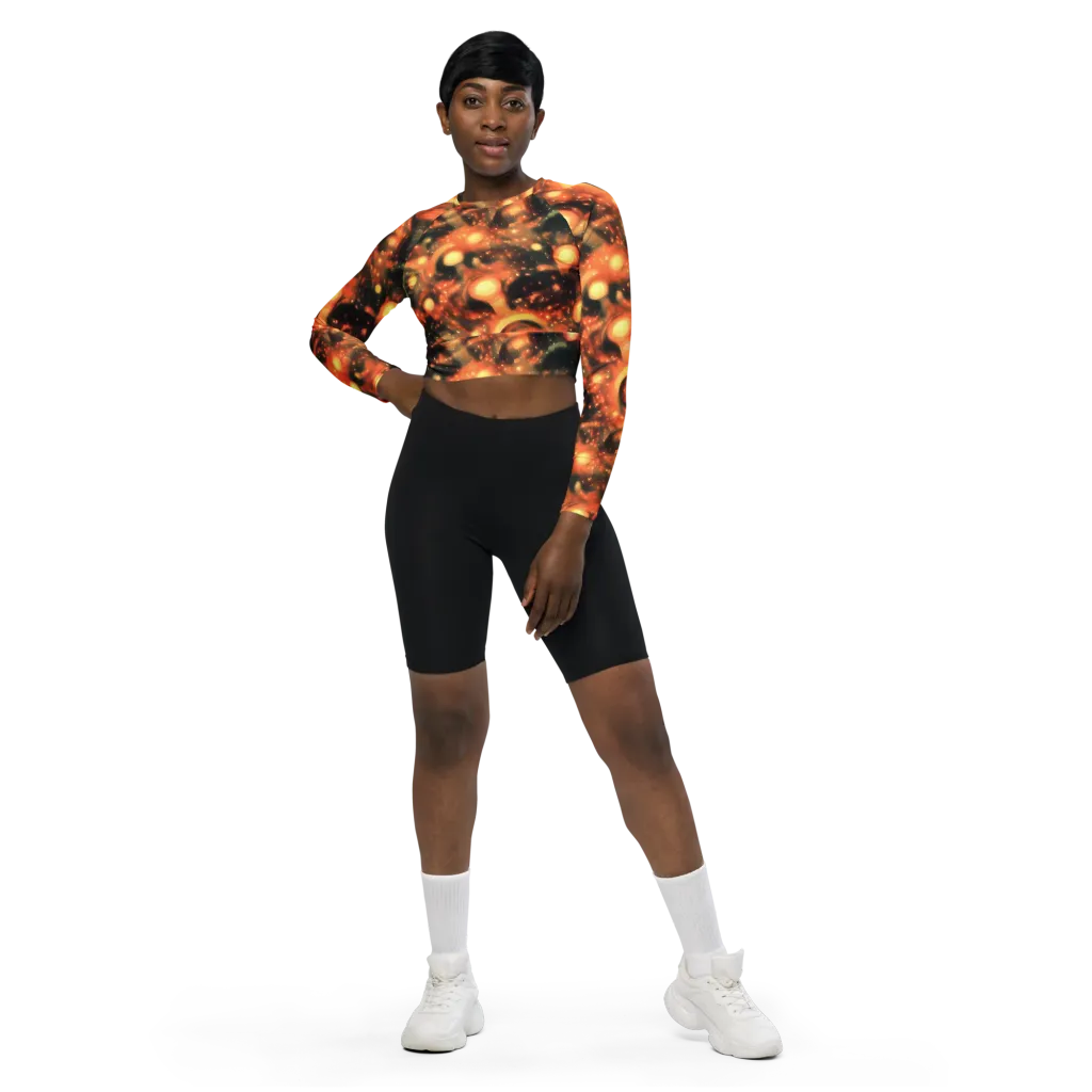 Volcanic Halo on Long Sleeve Crop Top — Front