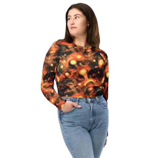 Volcanic Halo on a Long Sleeve Crop Top