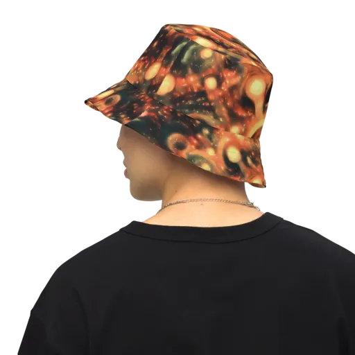 Volcanic Halo on a Reversible Bucket Hat