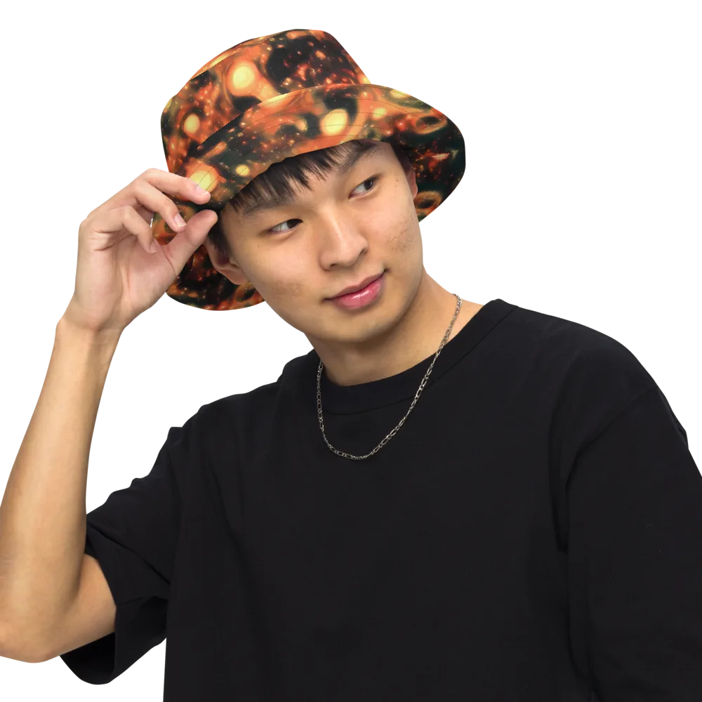 Volcanic Halo on Reversible Bucket Hat — Front Inside