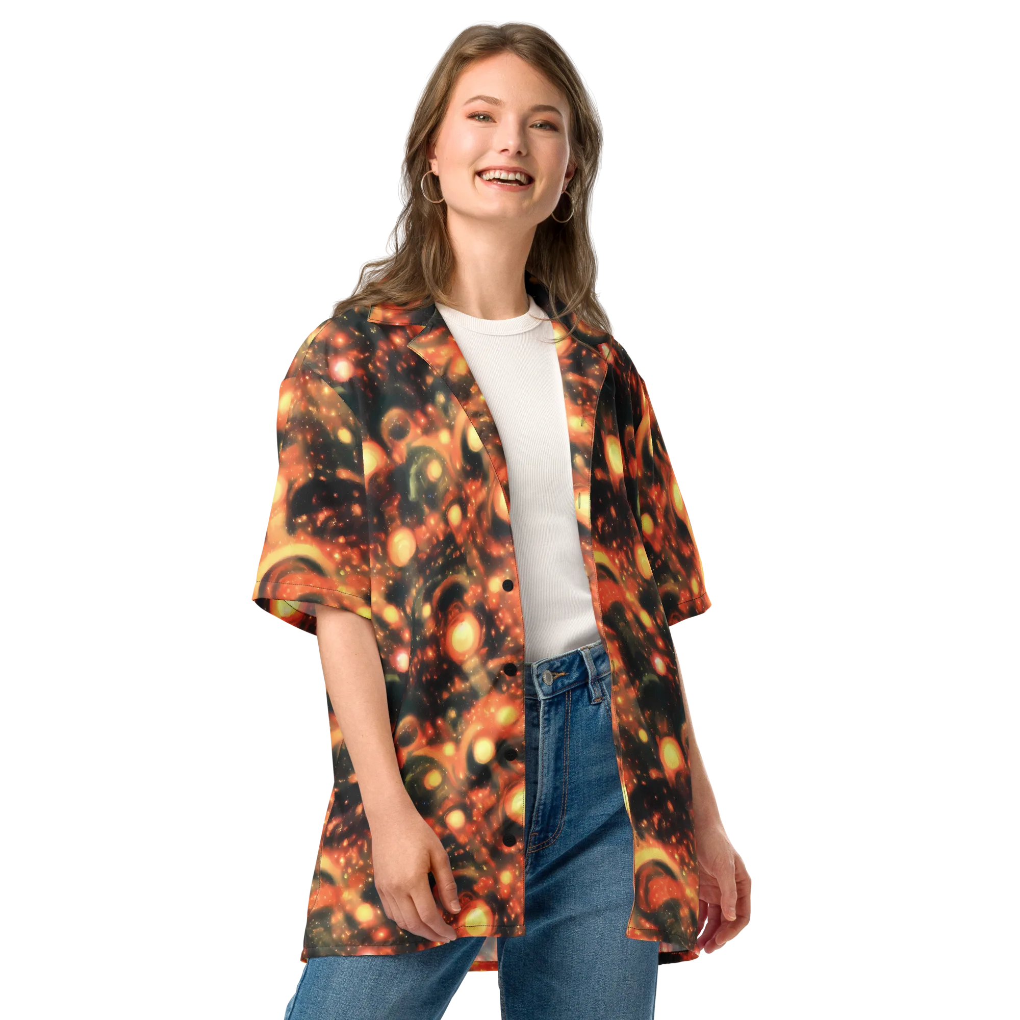 Volcanic Halo on Button Shirt — Front