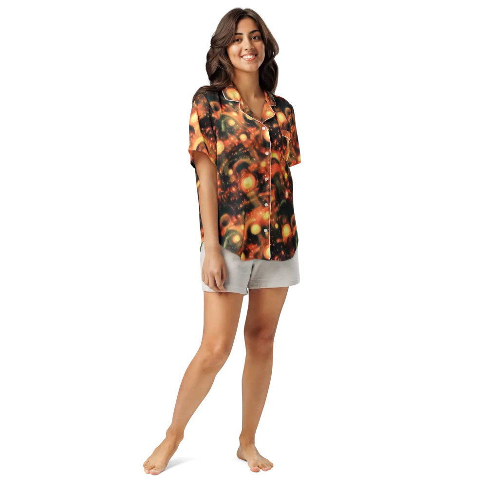 Volcanic Halo on Women's Short Sleeve Pajama Top — Front