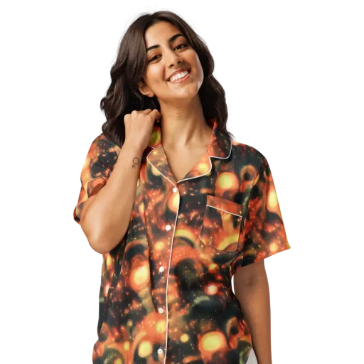 Volcanic Halo on a Women's Short Sleeve Pajama Top