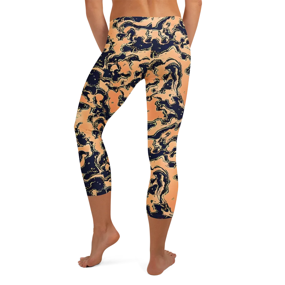 Apricot Ink on Capri Leggings — Back
