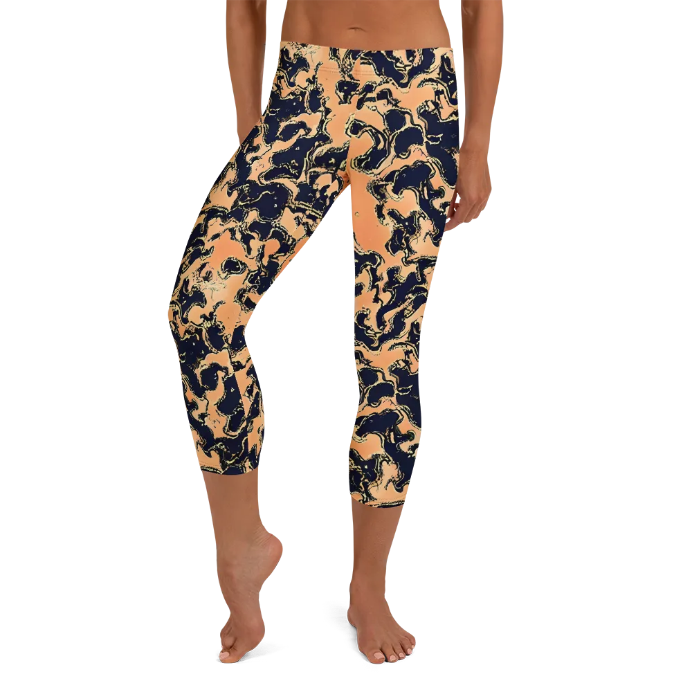 Apricot Ink on Capri Leggings — Front