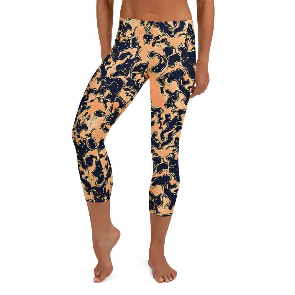 Apricot Ink on Capri Leggings — Front