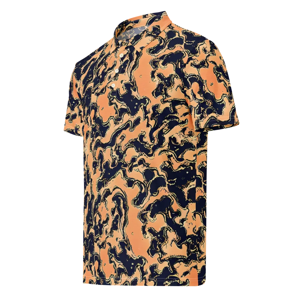 Apricot Ink on Men's Slim Fit Polo Shirt — Left Front